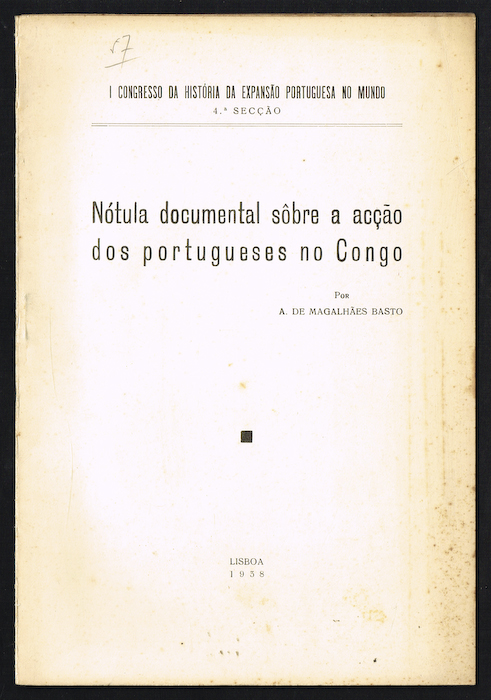 NTULA DOCUMENTAL SBRE A ACO DOS PORTUGUESES NO CONGO